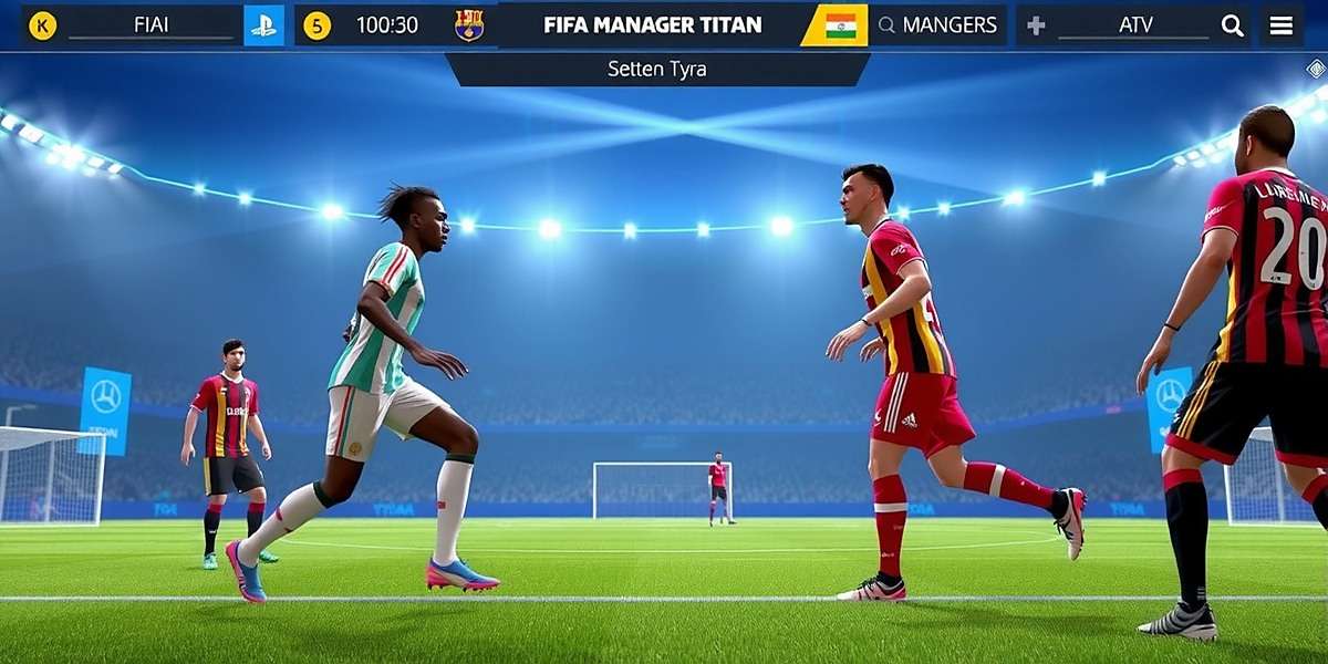 FIFA Manager Titan - ISL Match Simulation FIFA Manager Titan main gameplay screen showing Indian Super League match